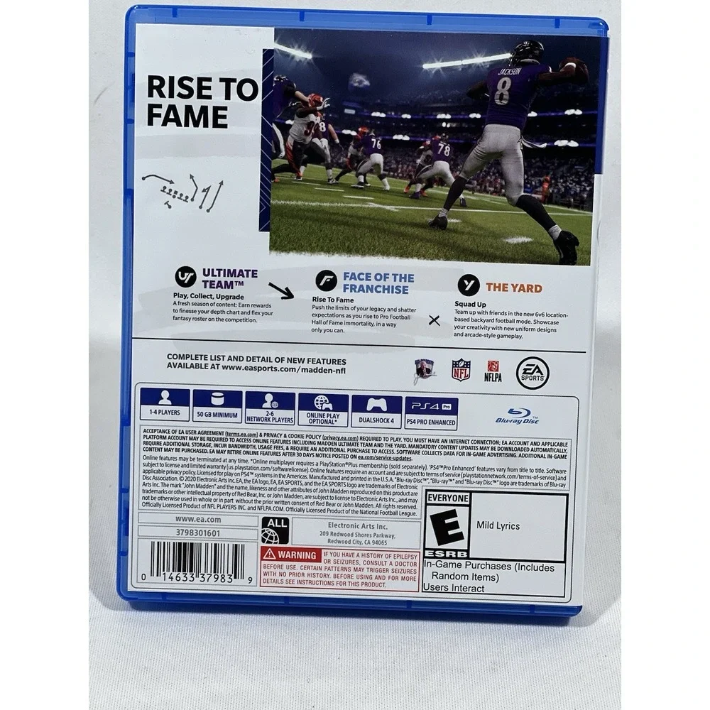 Madden NFL 21 PS4 Football Game Complete Tested Retro Toycore Sports Classic